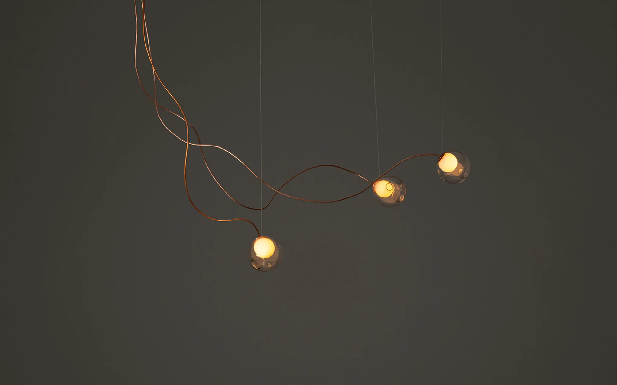 28 Copper chandelier - sculptural cable - Image 3