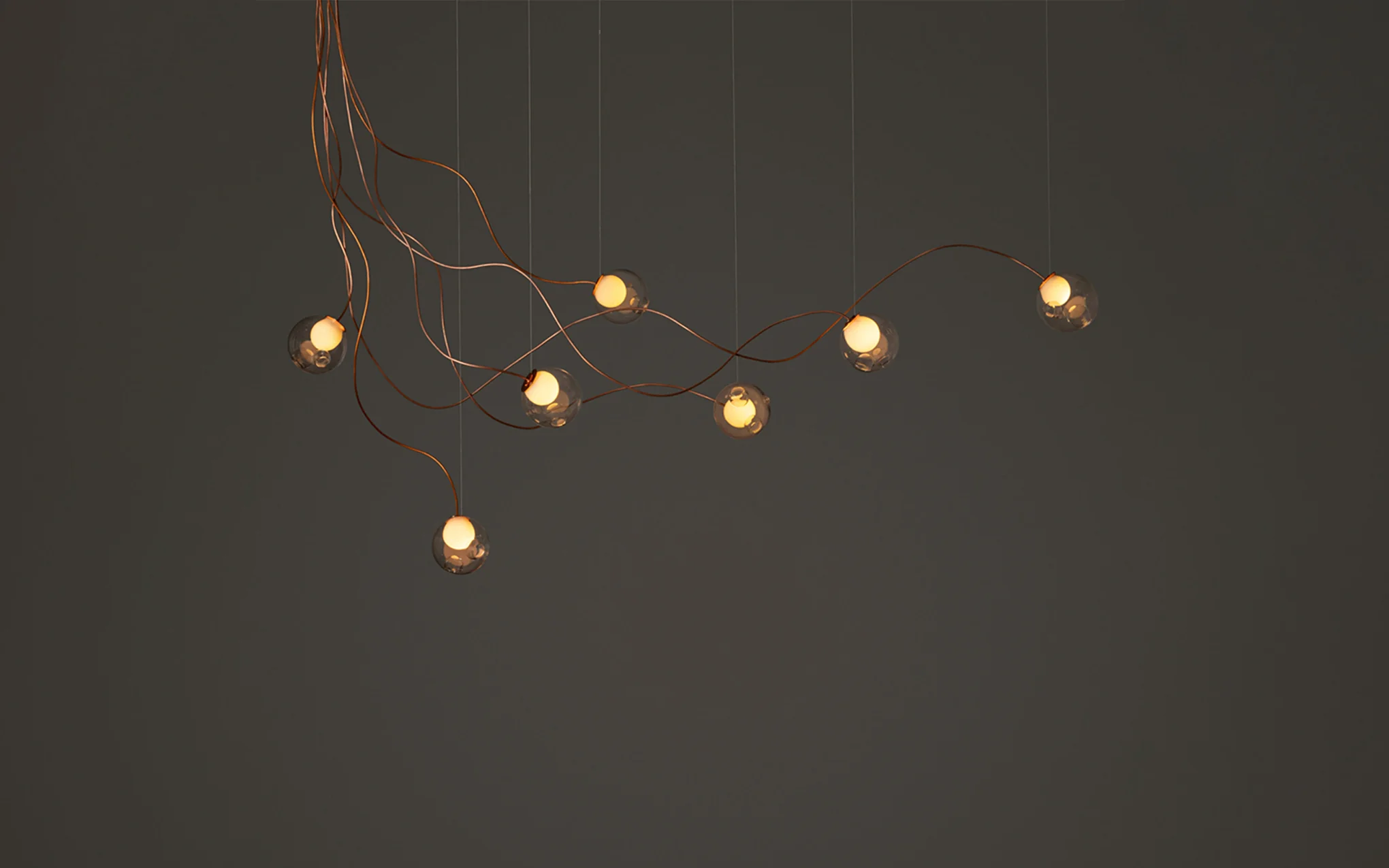 28 Copper chandelier - sculptural cable - Image 6