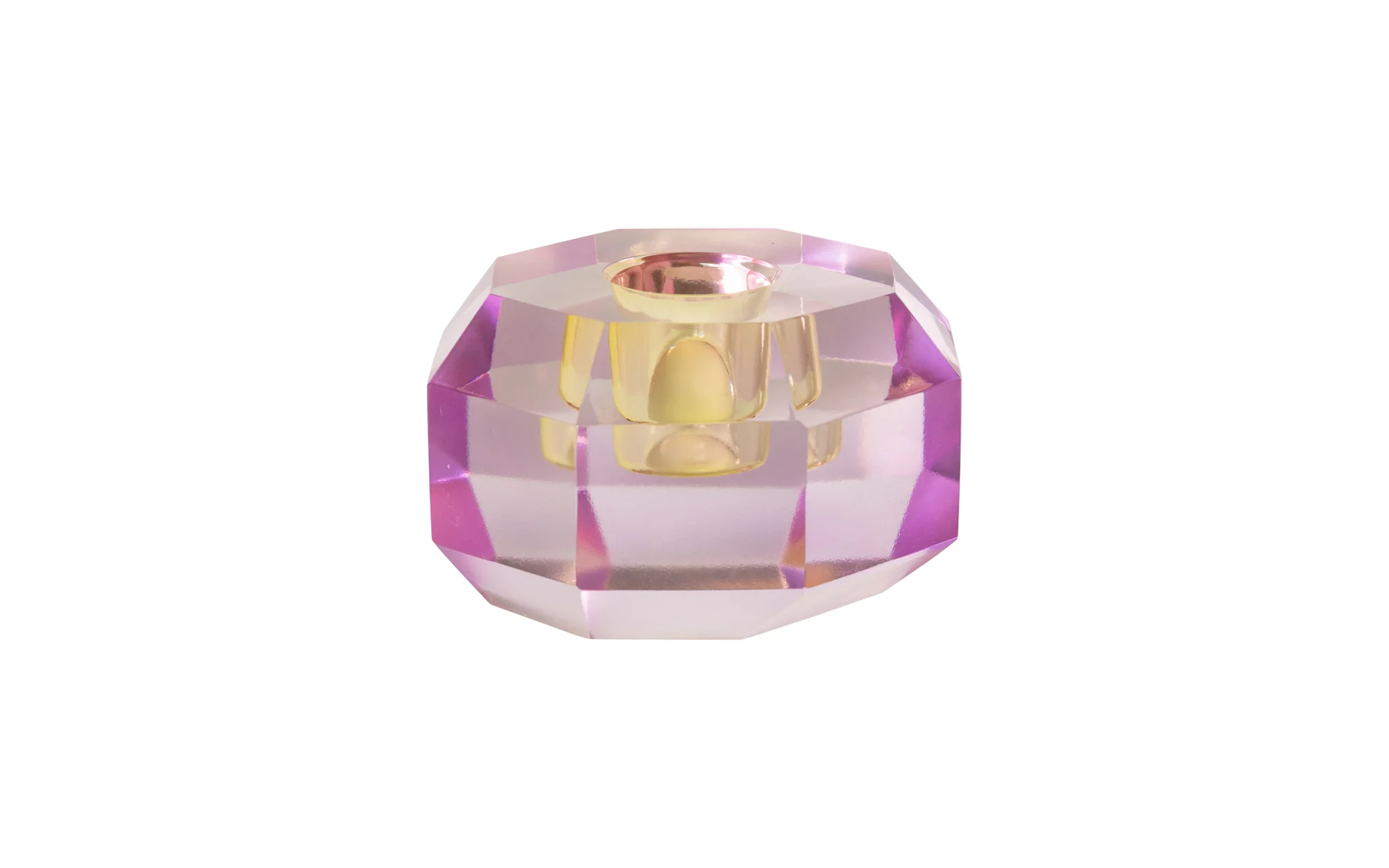 Crystal candle holder - lilac ombre