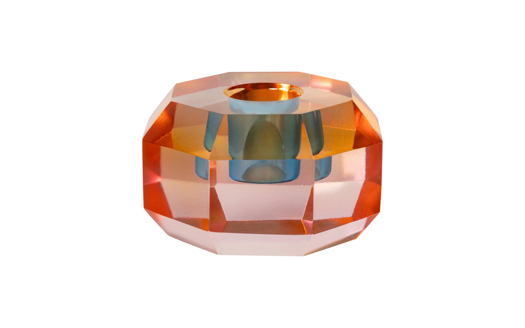 Crystal candle holder - rose ombre