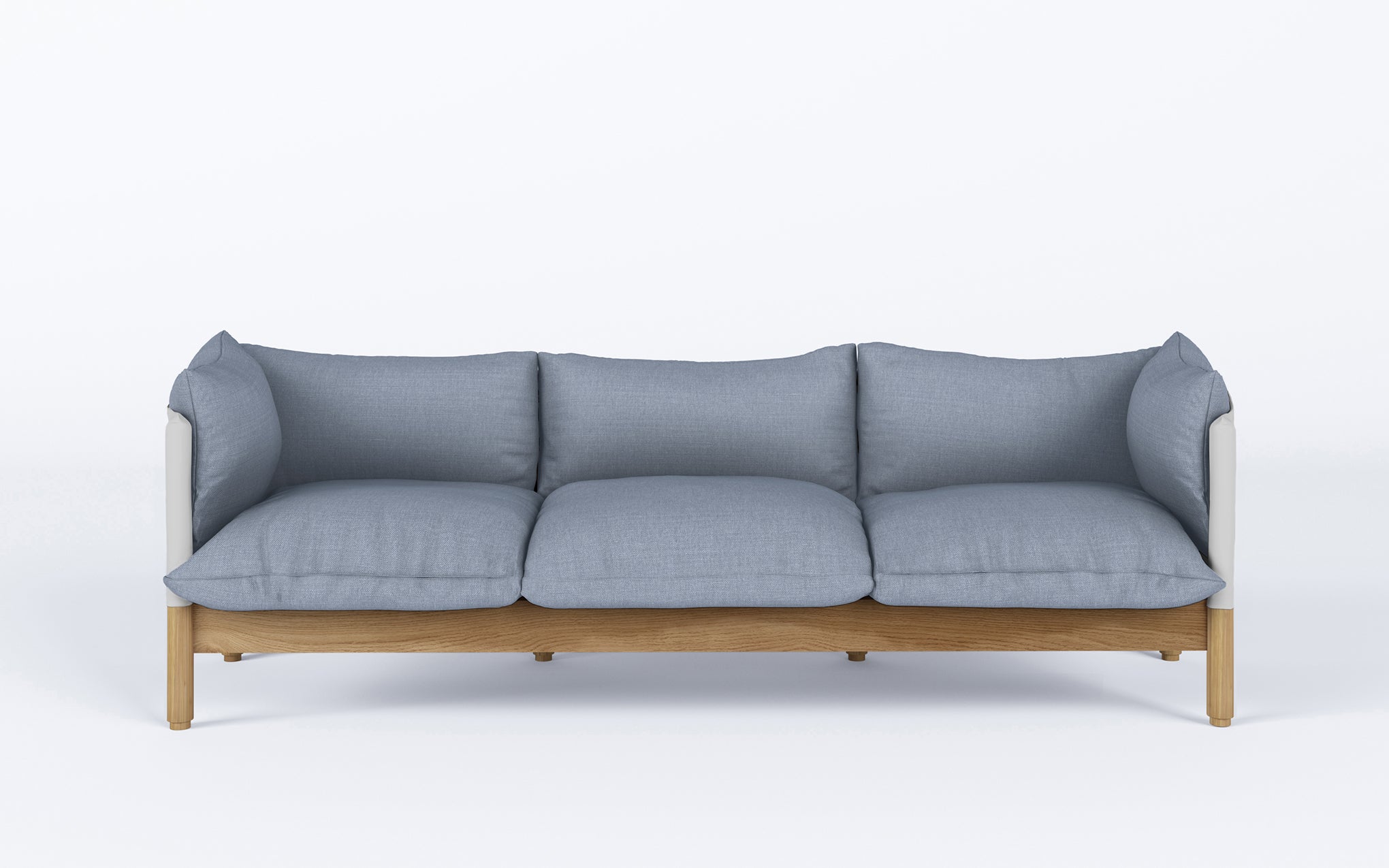 Tepee three seat sofa - oak, white sling