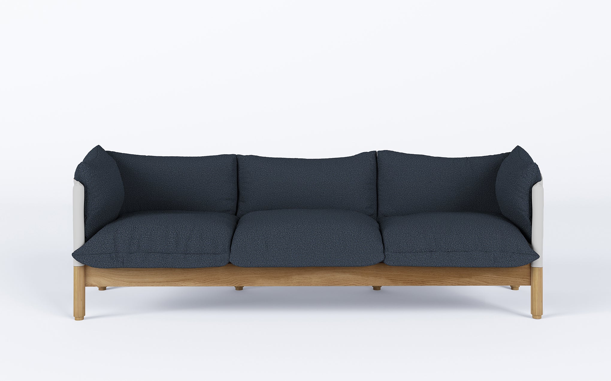 Tepee three seat sofa - oak, white sling - Image 21
