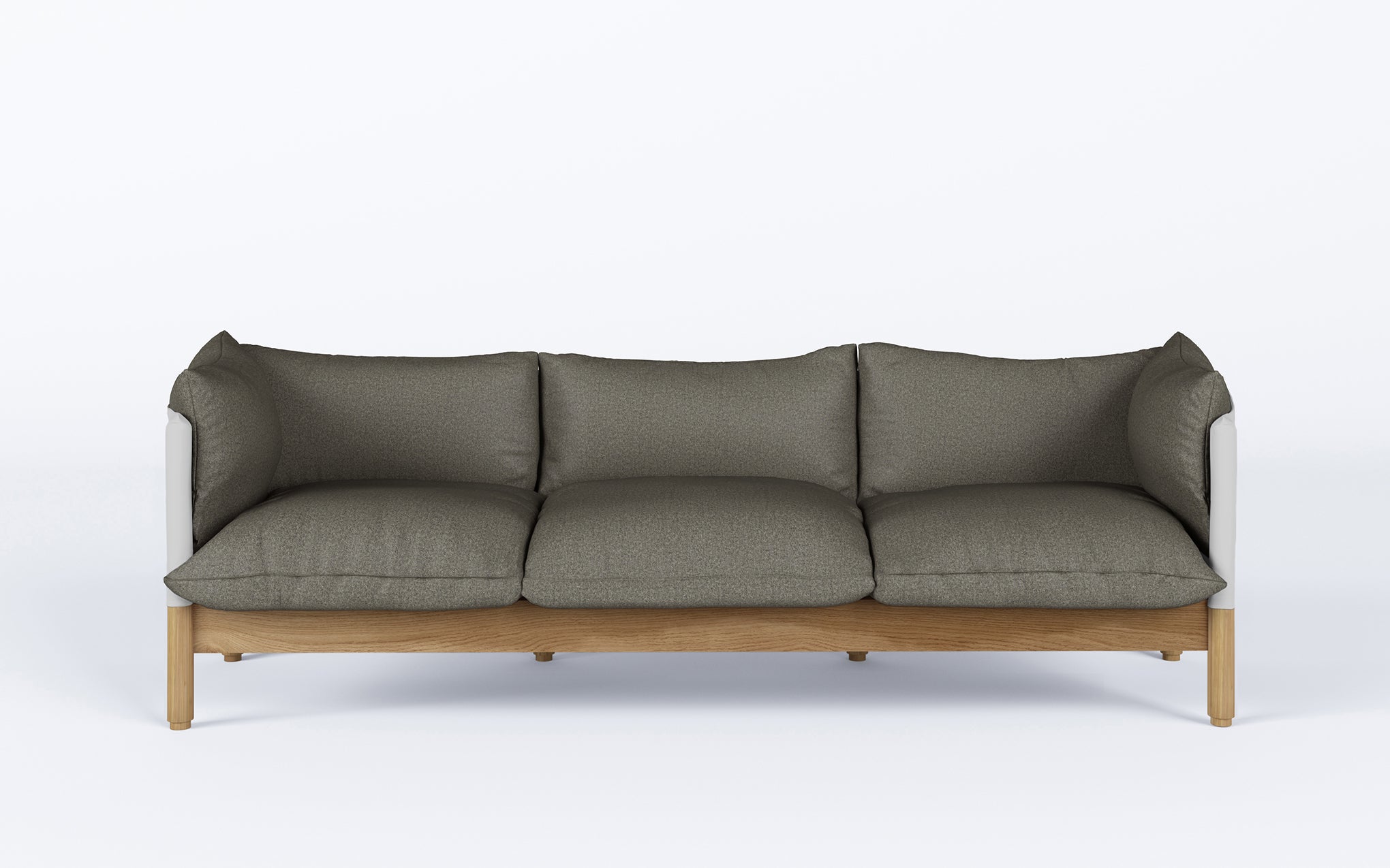 Tepee three seat sofa - oak, white sling - Image 32