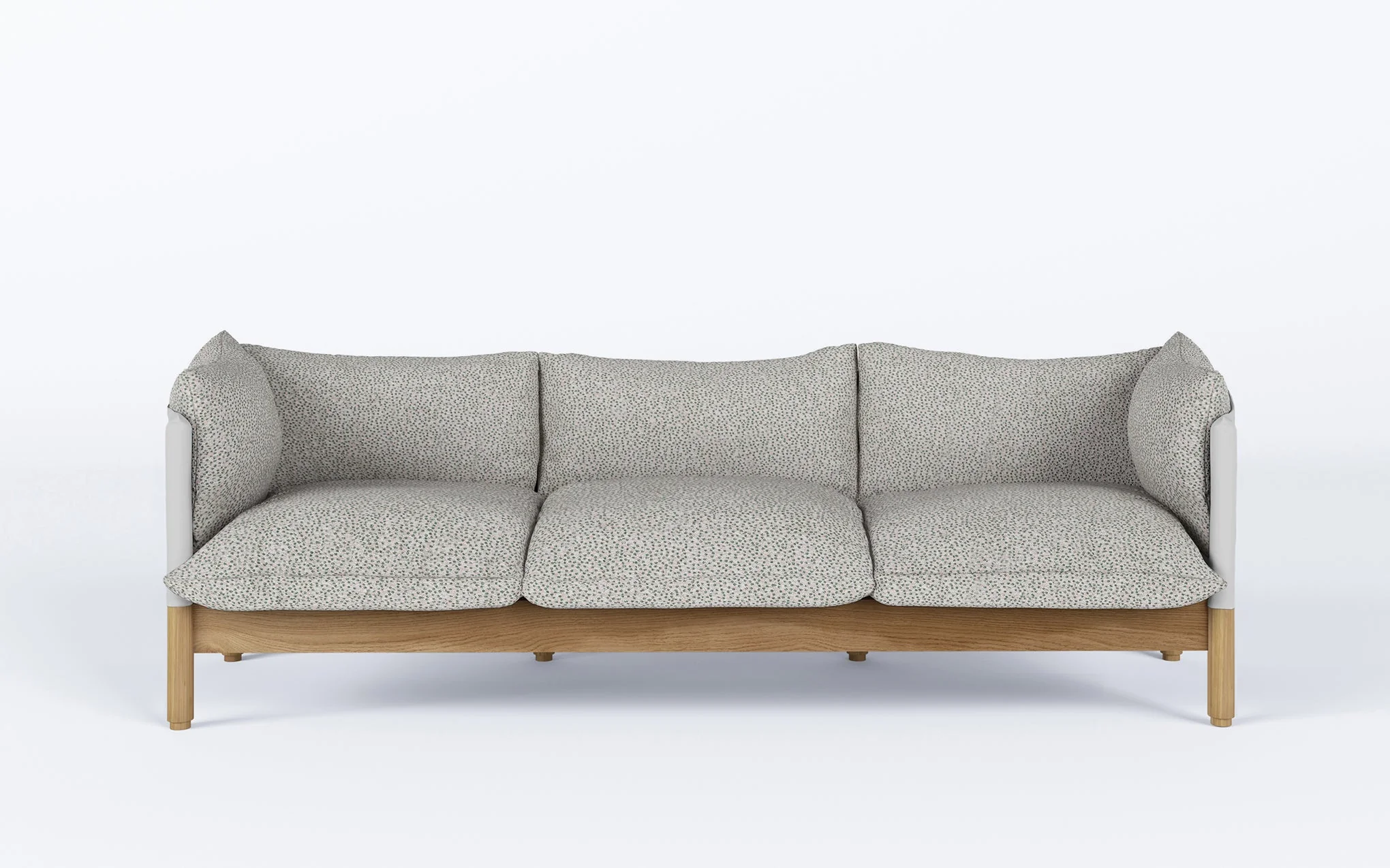 Tepee three seat sofa - oak, white sling - Image 37