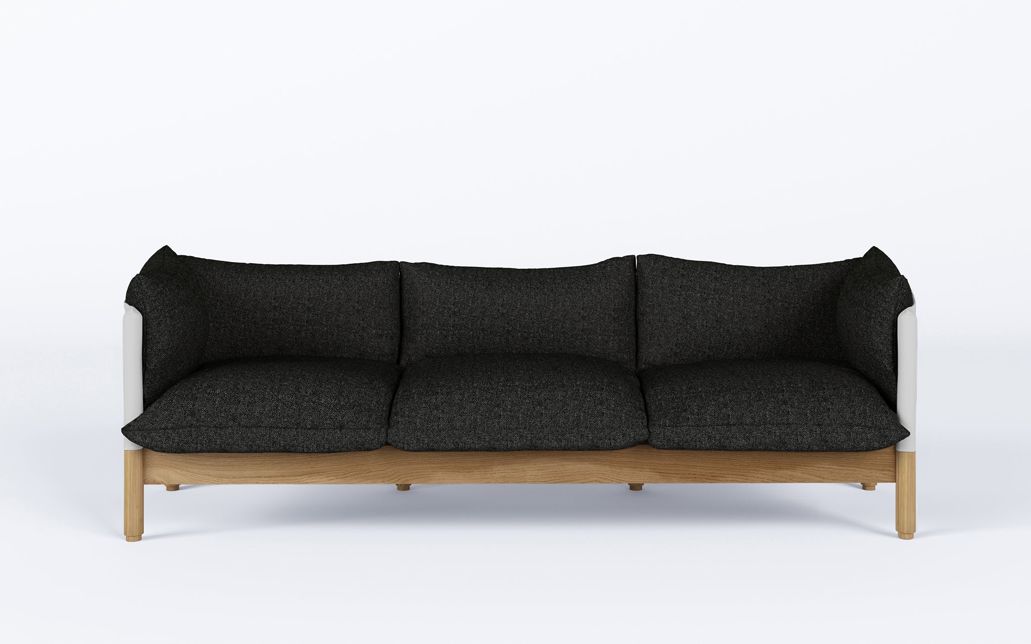 Tepee three seat sofa - oak, white sling - Image 38