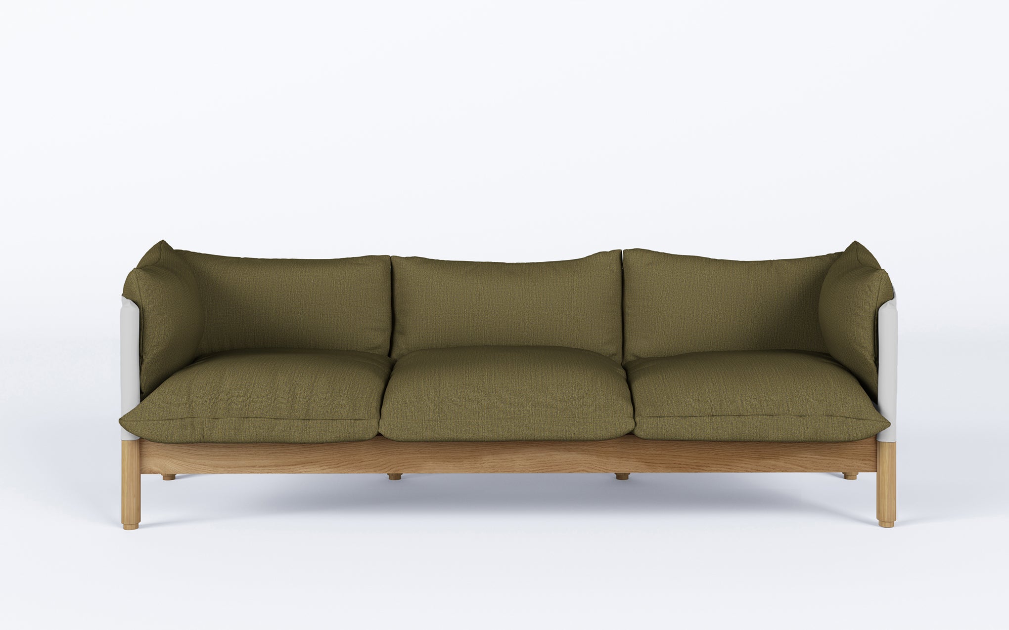 Tepee three seat sofa - oak, white sling - Image 4