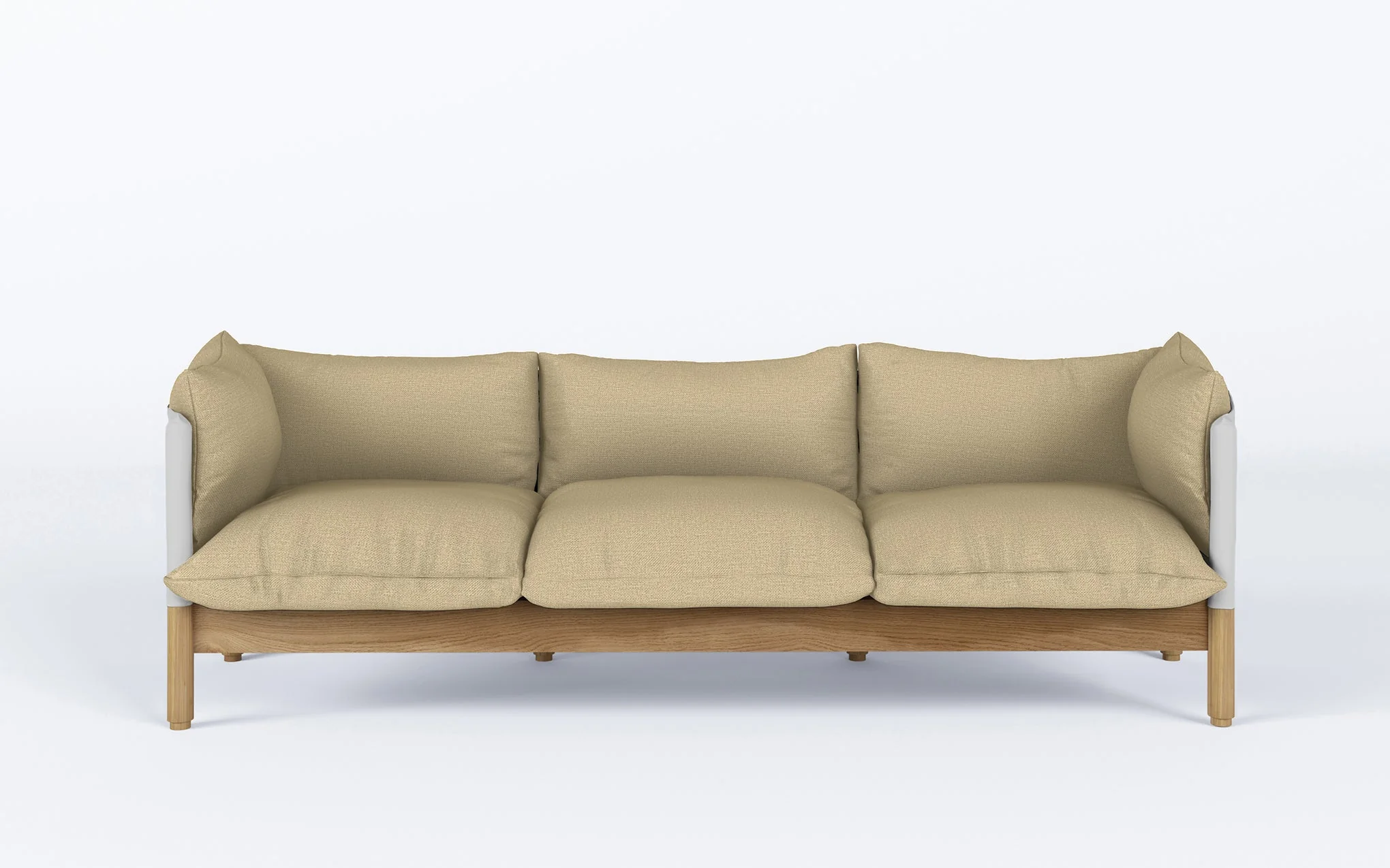 Tepee three seat sofa - oak, white sling - Image 45
