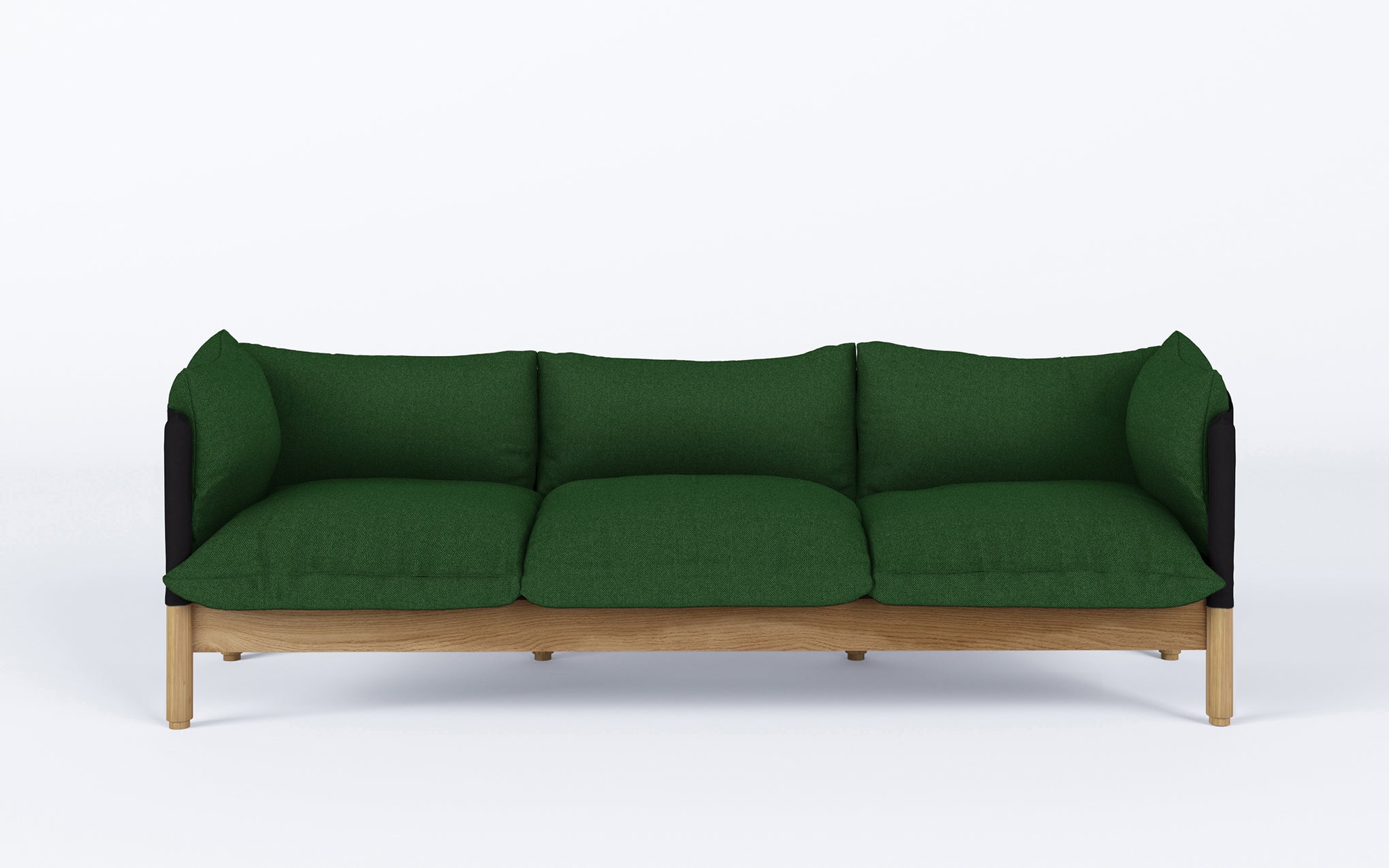 Tepee three seat sofa - oak, black sling - Image 32