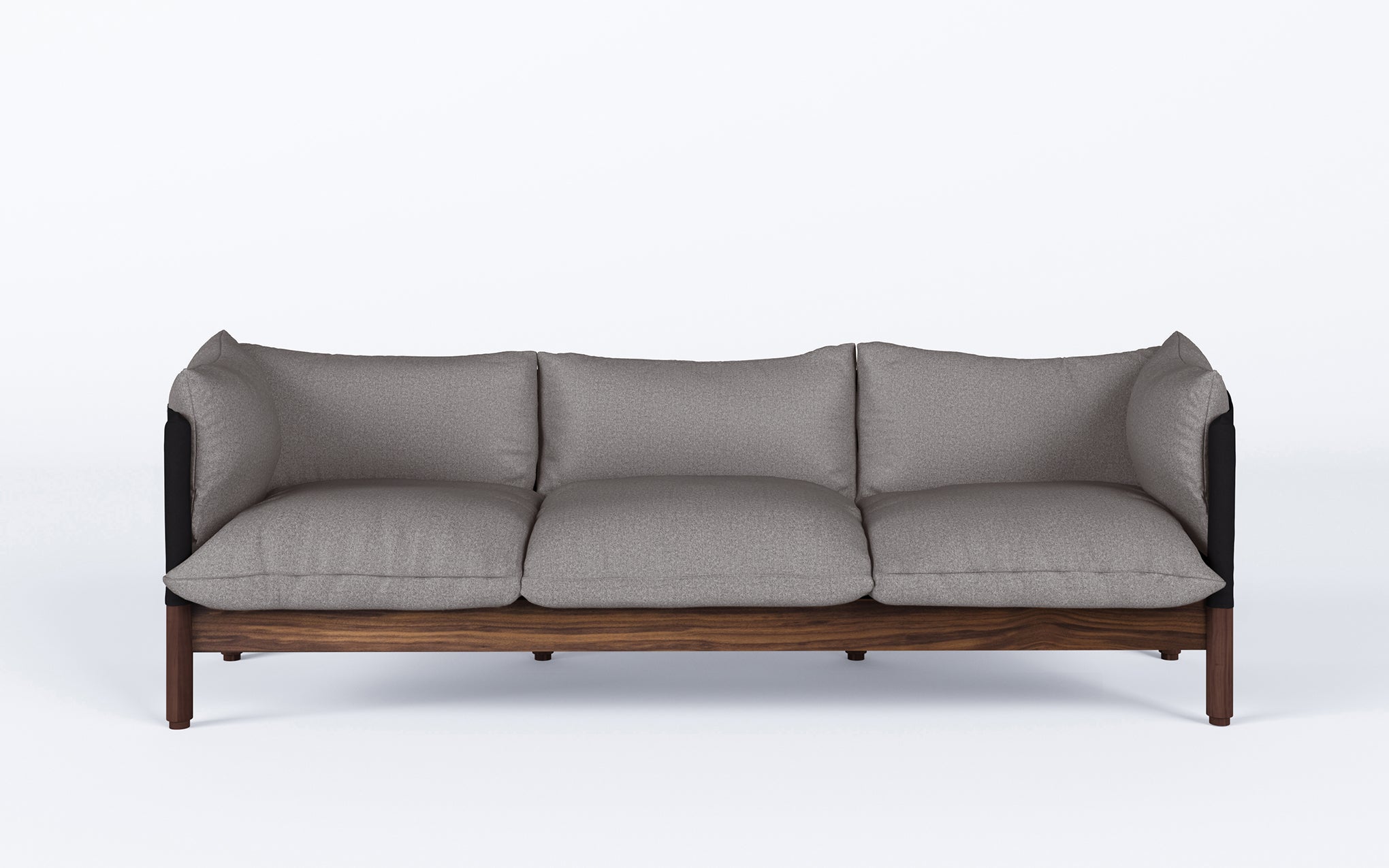Tepee three seat sofa - walnut, black sling - Image 29
