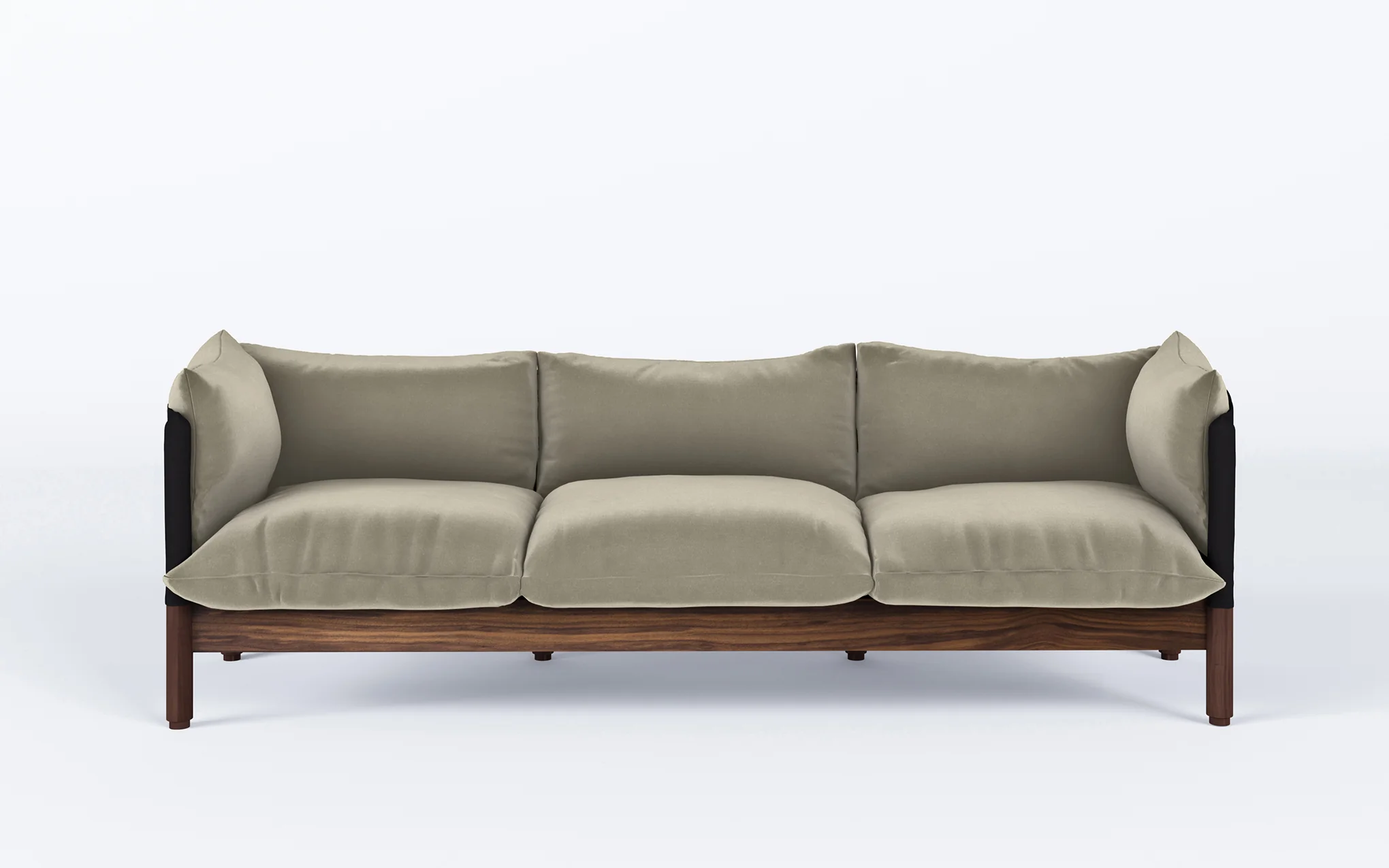 Tepee three seat sofa - walnut, black sling - Image 3