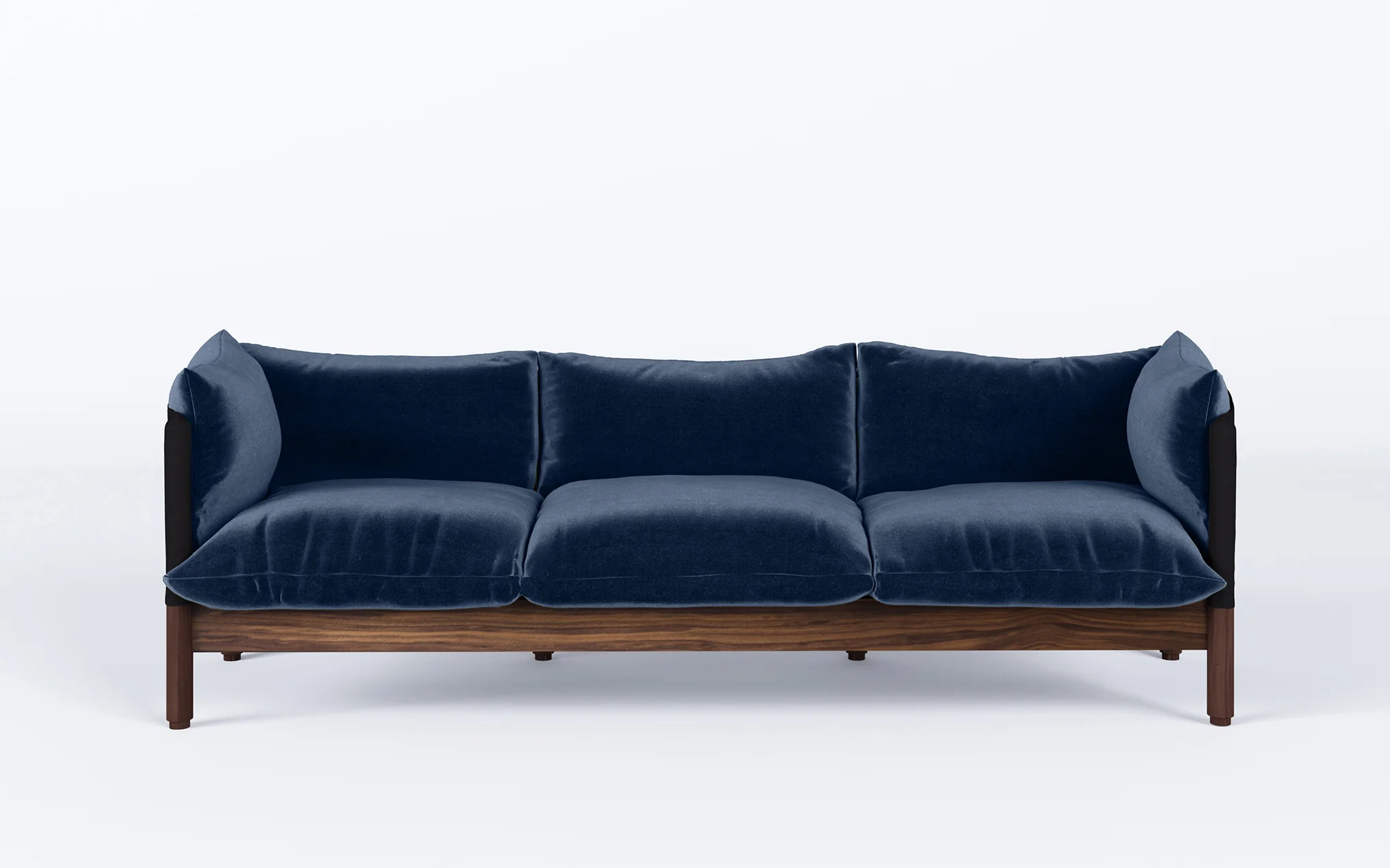 Tepee three seat sofa - walnut, black sling - Image 4