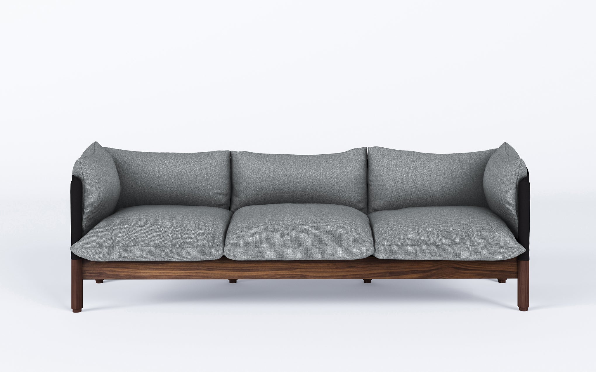 Tepee three seat sofa - walnut, black sling - Image 42