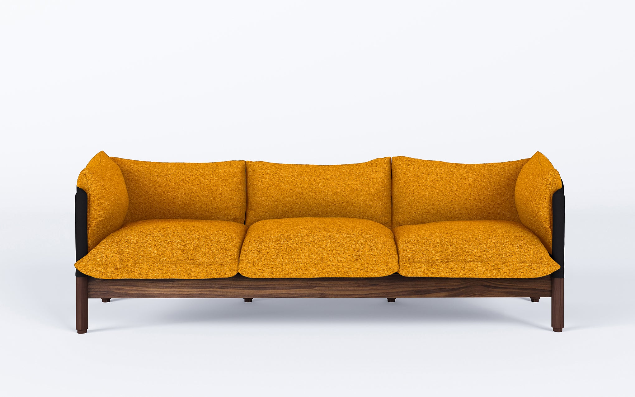 Tepee three seat sofa - walnut, black sling - Image 9