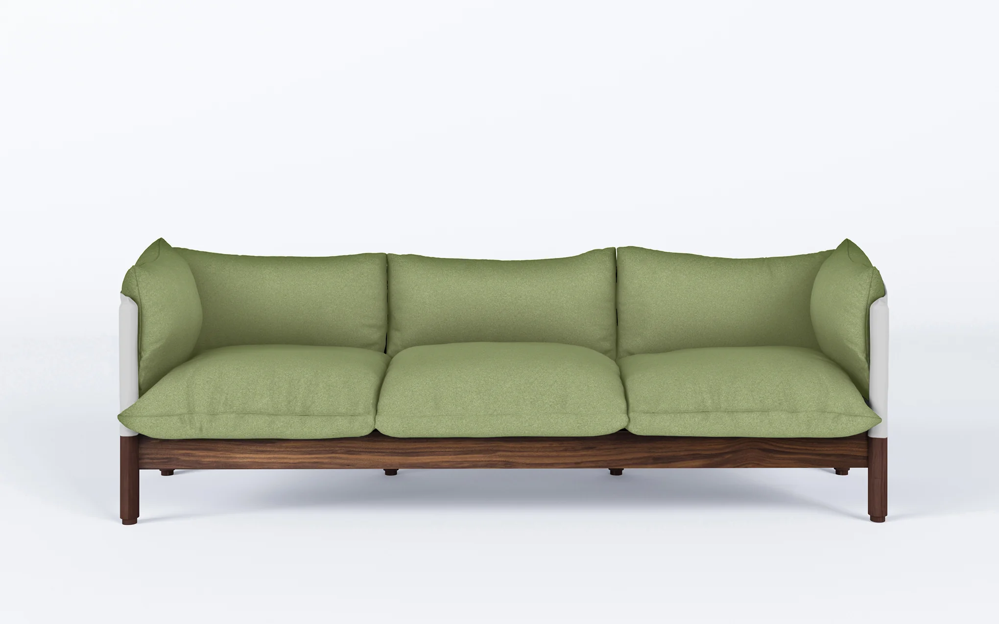 Tepee three seat sofa - walnut, white sling - Image 38