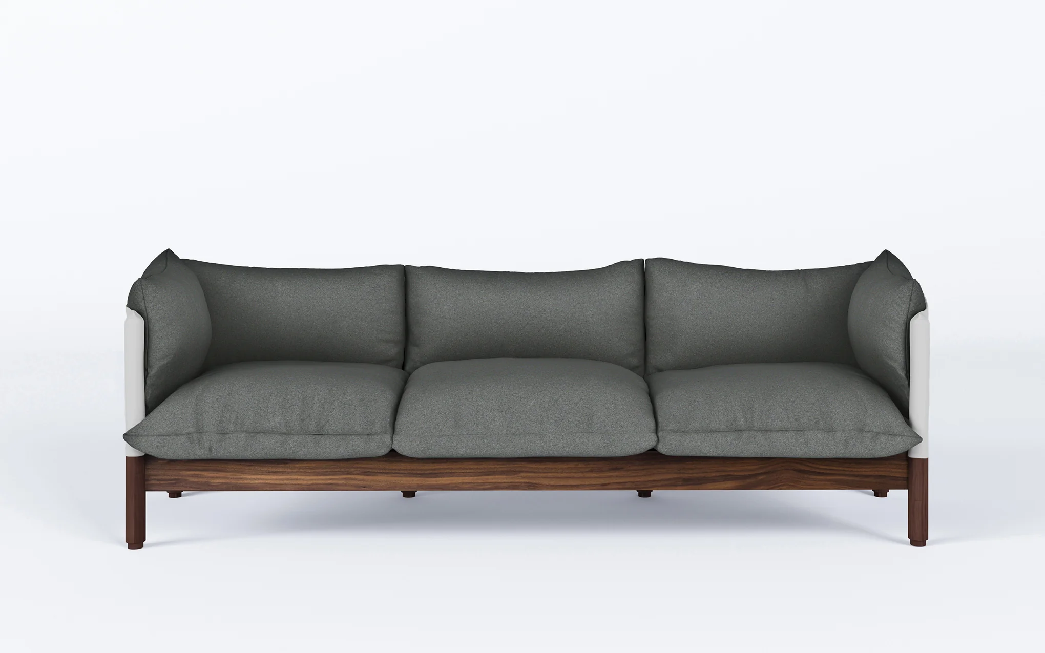 Tepee three seat sofa - walnut, white sling - Image 42