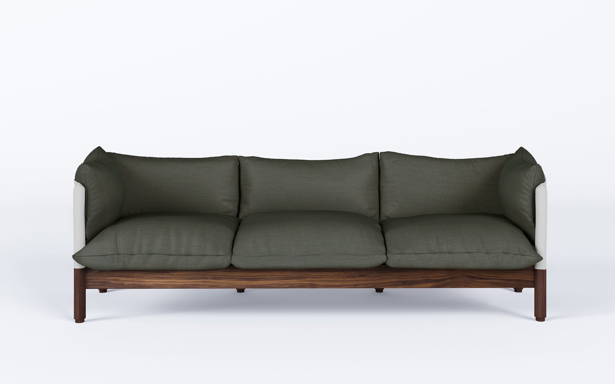 Tepee three seat sofa - walnut, white sling - Image 48