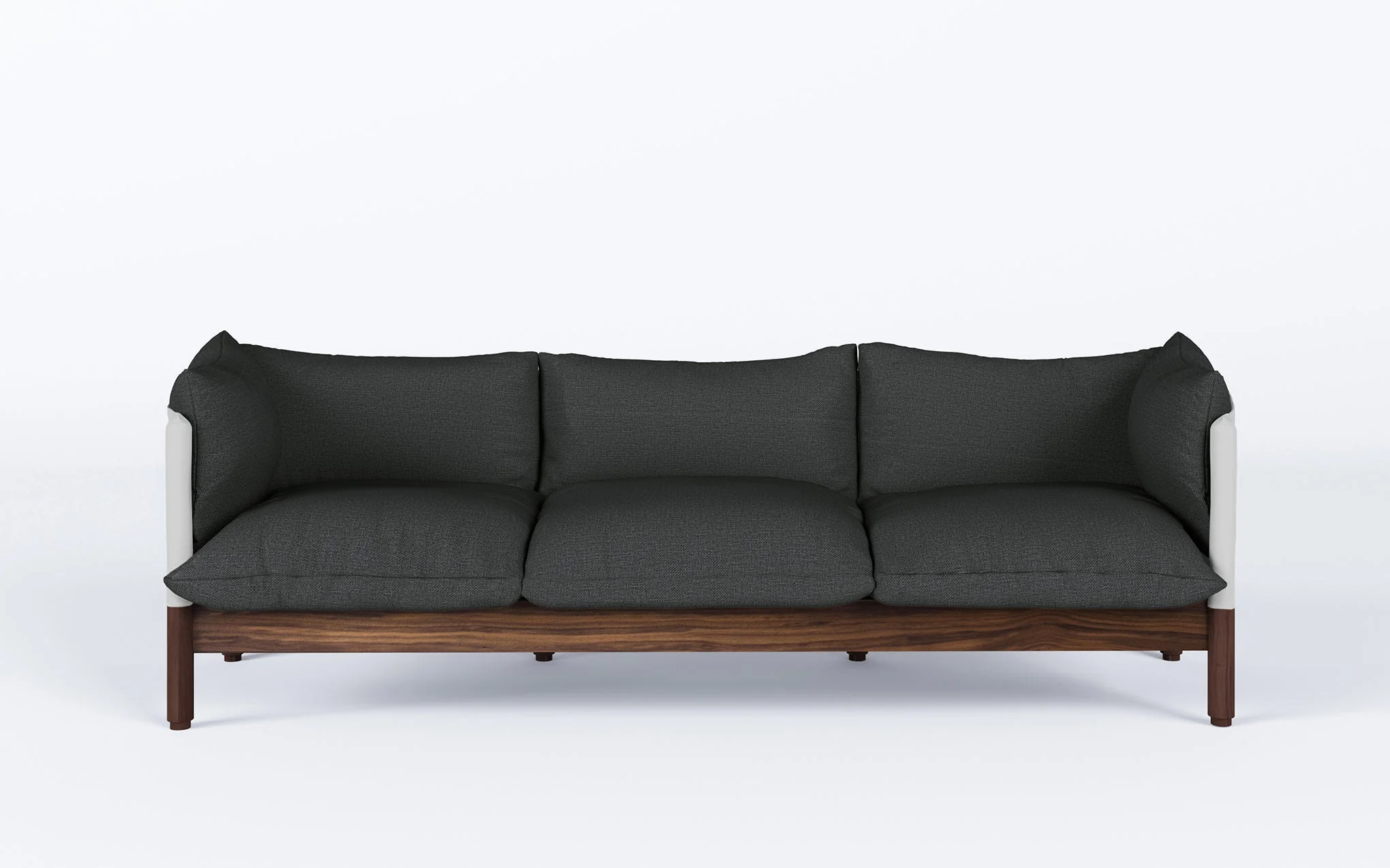 Tepee three seat sofa - walnut, white sling - Image 53